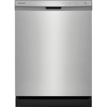 The Home Delight Frigidaire 24-inch Front Control Dishwasher with 3 Spray Arms and MaxDry Technology in Stainless Steel