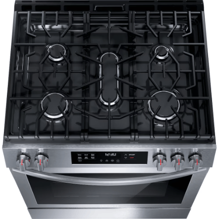 The Home Delight Frigidaire 30-inch Freestanding Gas Range with Convection Bake and Self-Cleaning Oven in Stainless Steel