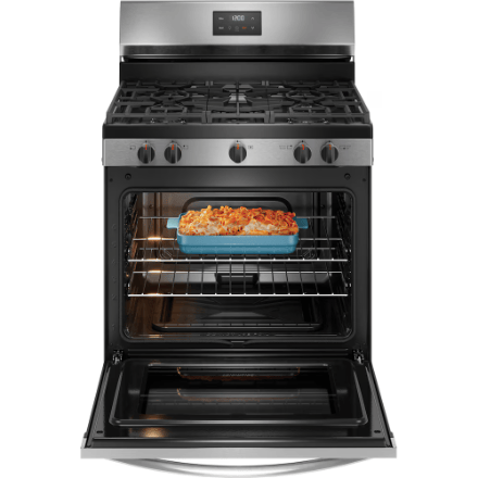 The Home Delight Frigidaire 30-inch Freestanding Gas Range with Quick Boil in Stainless Steel