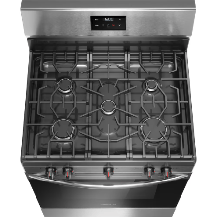 The Home Delight Frigidaire 30-inch Freestanding Gas Range with Quick Boil in Stainless Steel