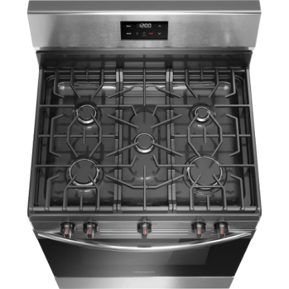 The Home Delight Frigidaire 30-inch Freestanding Gas Range with Quick Boil in Stainless Steel