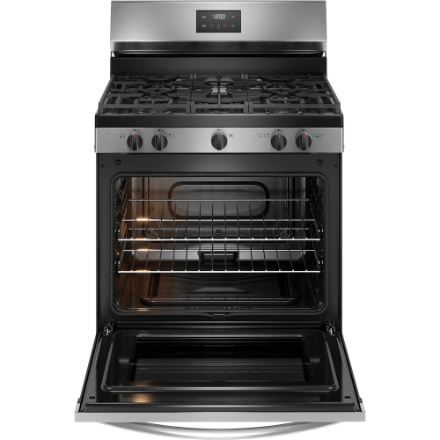The Home Delight Frigidaire 30-inch Freestanding Gas Range with Quick Boil in Stainless Steel