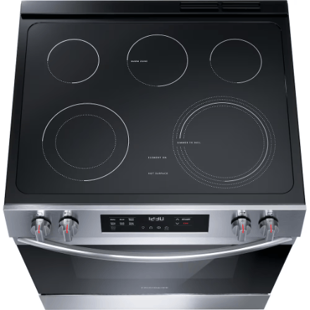 The Home Delight Frigidaire 30-inch Slide-In Electric Range with Even Temp Cooktop and Steam Clean in Stainless Steel