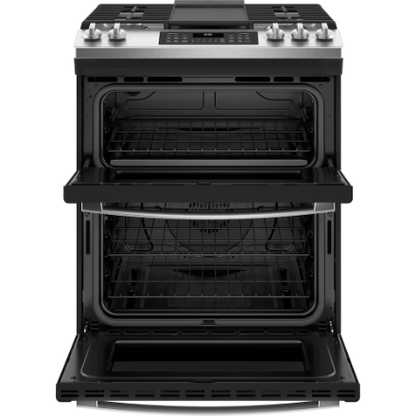 The Home Delight GE 30 -inch Slide-in Gas Range with No Preheat Air Fry Fingerprint Resistant in Stainless Steel