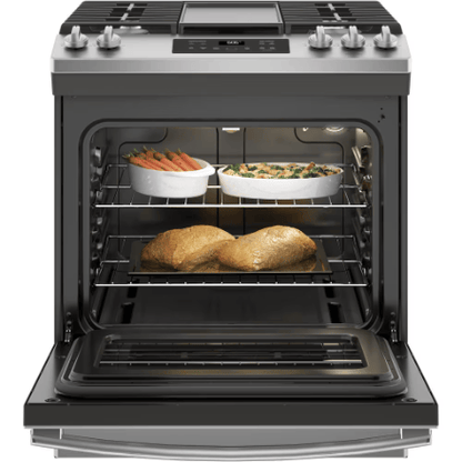 The Home Delight GE 30In Slide-In Gas Range in Stainless Steel