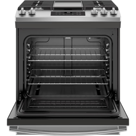 The Home Delight GE 30In Slide-In Gas Range in Stainless Steel