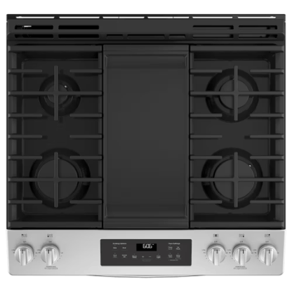 The Home Delight GE 30In Slide-In Gas Range in Stainless Steel