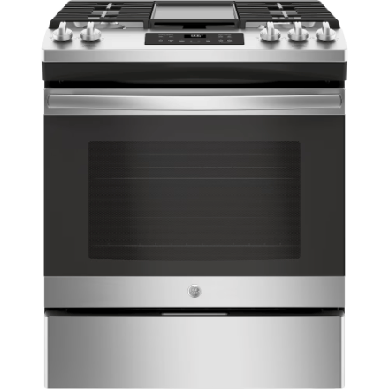 The Home Delight GE 30In Slide-In Gas Range in Stainless Steel