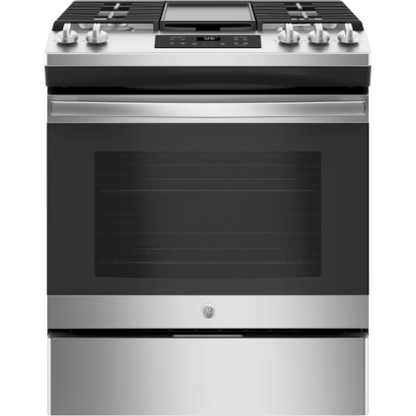 The Home Delight GE 30In Slide-In Gas Range in Stainless Steel