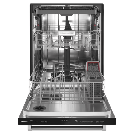 The Home Delight KitchenAid 24-inch Top Control Dishwasher in Black Stainless Steel with Stainless Steel Tub and 3rd Level Rack