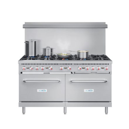 The Home Delight Koolmore 60 in. Commercial 10 Burner Natural Gas Range in Stainless-Steel