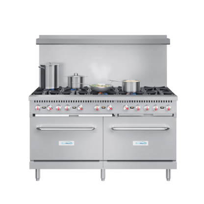 The Home Delight Koolmore 60 in. Commercial 10 Burner Natural Gas Range in Stainless-Steel