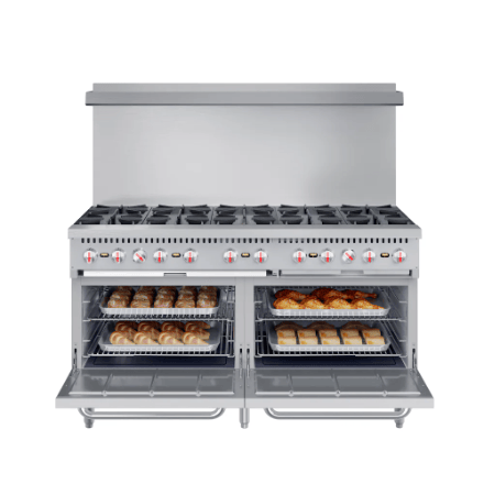 The Home Delight Koolmore 60 in. Commercial 10 Burner Natural Gas Range in Stainless-Steel