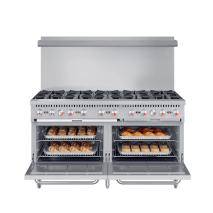 The Home Delight Koolmore 60 in. Commercial 10 Burner Natural Gas Range in Stainless-Steel