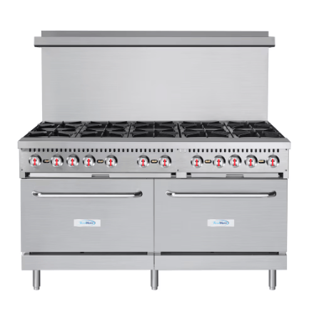 The Home Delight Koolmore 60 in. Commercial 10 Burner Natural Gas Range in Stainless-Steel