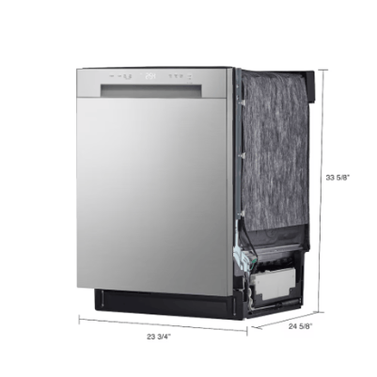 The Home Delight LG Electronics 24-inch Front Control Dishwasher in Platinum Silver with Stainless Steel Tub, AutoLeak Protection and Adjustable Racks