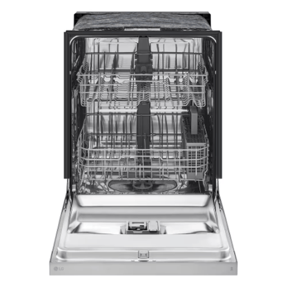 The Home Delight LG Electronics 24-inch Front Control Dishwasher in Platinum Silver with Stainless Steel Tub, AutoLeak Protection and Adjustable Racks