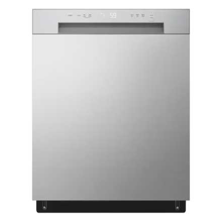 The Home Delight LG Electronics 24-inch Front Control Dishwasher in Platinum Silver with Stainless Steel Tub, AutoLeak Protection and Adjustable Racks