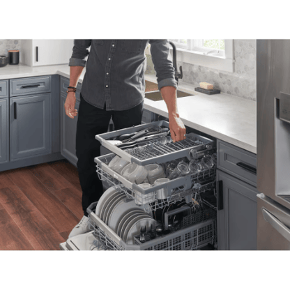 The Home Delight LG Electronics 24-inch Top Control Smart Dishwasher in Smudgeproof Stainless Steel with One Hour Wash & Dynamic Heat Dry TrueSteam® Cleaning, Adjustable 3rd Rack