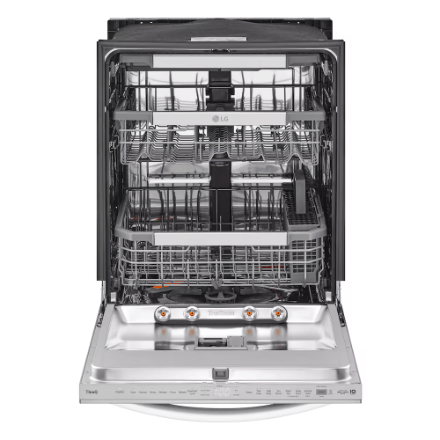 The Home Delight LG Electronics 24-inch Top Control Smart Dishwasher in Smudgeproof Stainless Steel with One Hour Wash & Dynamic Heat Dry TrueSteam® Cleaning, Adjustable 3rd Rack