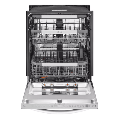 The Home Delight LG Electronics 24-inch Top Control Smart Dishwasher in Smudgeproof Stainless Steel with One Hour Wash & Dynamic Heat Dry TrueSteam® Cleaning, Adjustable 3rd Rack