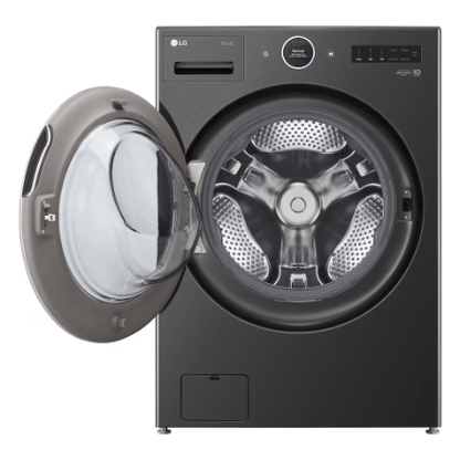 The Home Delight LG Electronics 5.8 cu. ft. Mega Capacity Smart Front Load Washer in Black Steel