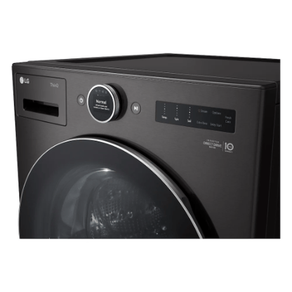 The Home Delight LG Electronics 5.8 cu. ft. Mega Capacity Smart Front Load Washer in Black Steel