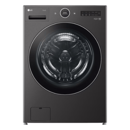 The Home Delight LG Electronics 5.8 cu. ft. Mega Capacity Smart Front Load Washer in Black Steel