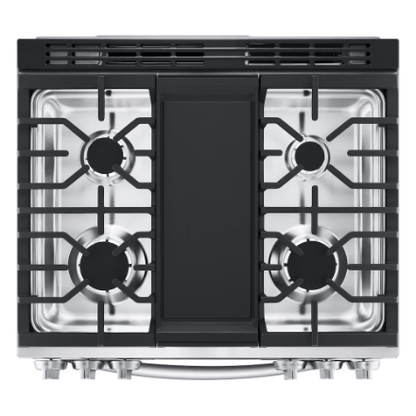 The Home Delight LG Electronics Slide-in Smart Gas Range with InstaView and Air Fry, ProBake Convection Oven in Smudge Resistant Stainless Steel