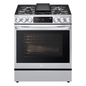 The Home Delight LG Electronics Slide-in Smart Gas Range with InstaView and Air Fry, ProBake Convection Oven in Smudge Resistant Stainless Steel