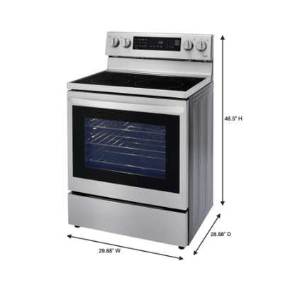 The Home Delight LG Electronics Smart Electric Glass-Ceramic Top Range with InstaView and Air Frier Oven in Smudge Resistant Stainless Steel