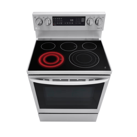 The Home Delight LG Electronics Smart Electric Glass-Ceramic Top Range with InstaView and Air Frier Oven in Smudge Resistant Stainless Steel
