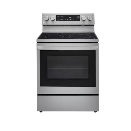 The Home Delight LG Electronics Smart Electric Glass-Ceramic Top Range with InstaView and Air Frier Oven in Smudge Resistant Stainless Steel
