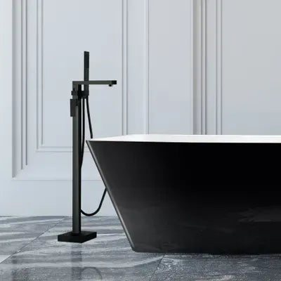 The Home Delight Matte black square freestanding bathtub faucet