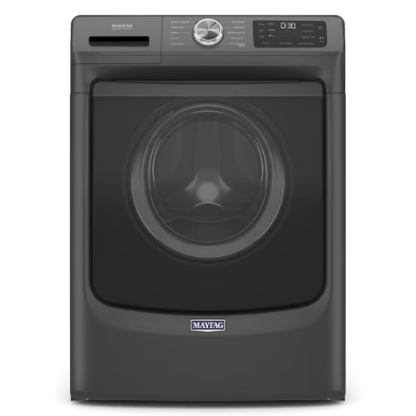 The Home Delight Maytag Front Load Washer with Extra Power and 12 Hr Fresh Spin 5.2 cu. Ft. Volcano Black
