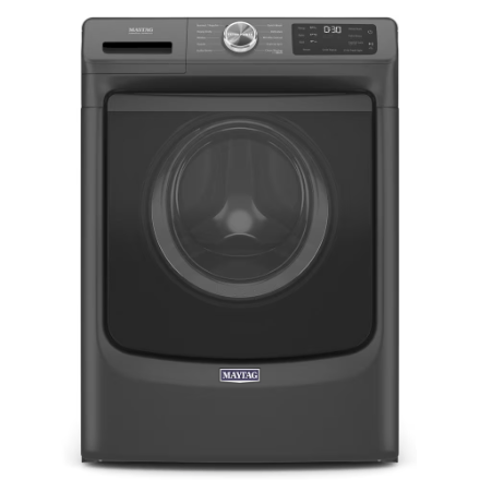The Home Delight Maytag Front Load Washer with Extra Power and 12 Hr Fresh Spin 5.2 cu. Ft. Volcano Black