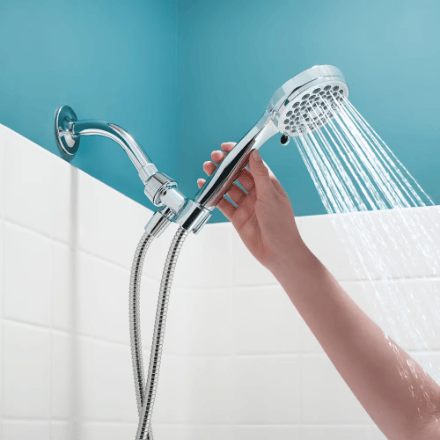 The Home Delight MOEN Eos 3-Setting 3.75-Inch Diameter Handheld Shower Head in Chrome