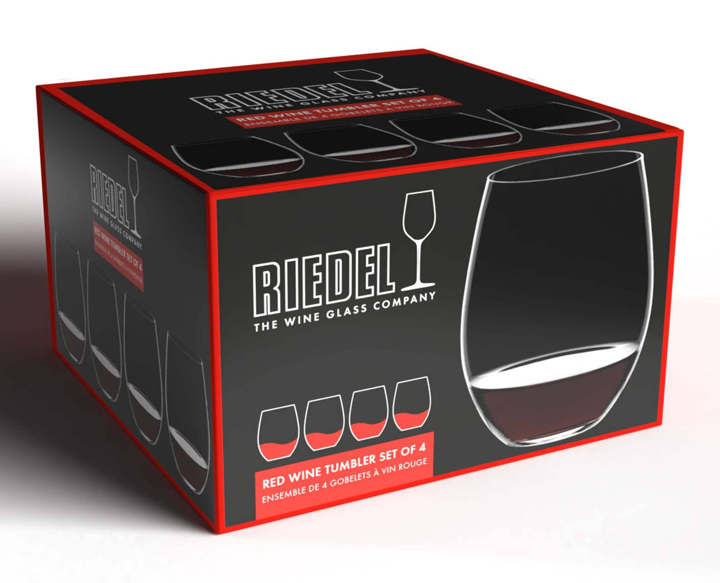 The Home Delight Riedel Stemless Cabernet Wine Glass/Tumbler Set, Clear, 4-pk