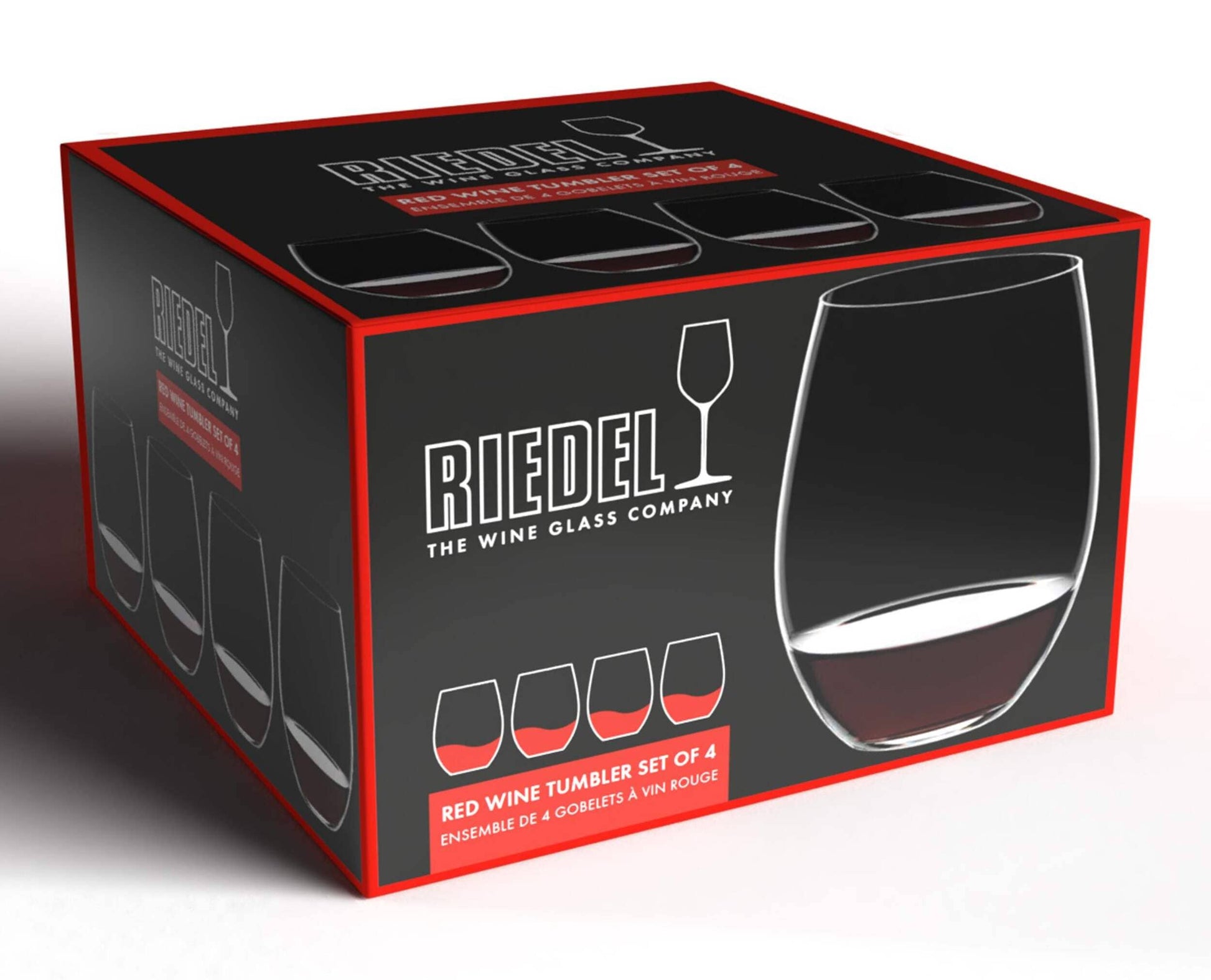 The Home Delight Riedel Stemless Cabernet Wine Glass/Tumbler Set, Clear, 4-pk