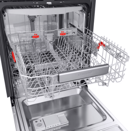 The Home Delight Samsung 24-inch Top Control Smart Dishwasher with 3rd Rack, AutoRelease in Fingerprint Resistant Stainless Steel