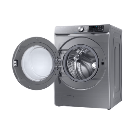 The Home Delight Samsung 5.2 Cu.Ft. Front Load Washer with Super Speed and Built-in Wifi in Platinum