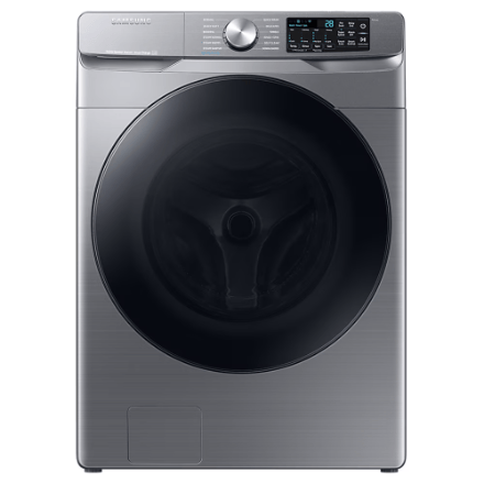 The Home Delight Samsung 5.2 Cu.Ft. Front Load Washer with Super Speed and Built-in Wifi in Platinum