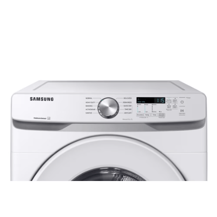 The Home Delight Samsung 7.5 cu. ft. High Efficiency Front Load Electric Dryer with Sensor Dry in White