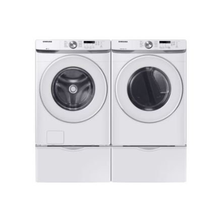 The Home Delight Samsung 7.5 cu. ft. High Efficiency Front Load Electric Dryer with Sensor Dry in White