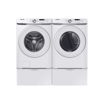 The Home Delight Samsung 7.5 cu. ft. High Efficiency Front Load Electric Dryer with Sensor Dry in White