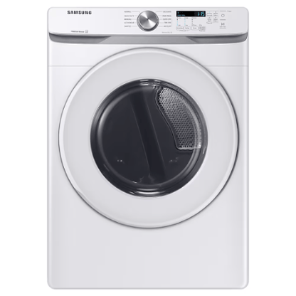 The Home Delight Samsung 7.5 cu. ft. High Efficiency Front Load Electric Dryer with Sensor Dry in White