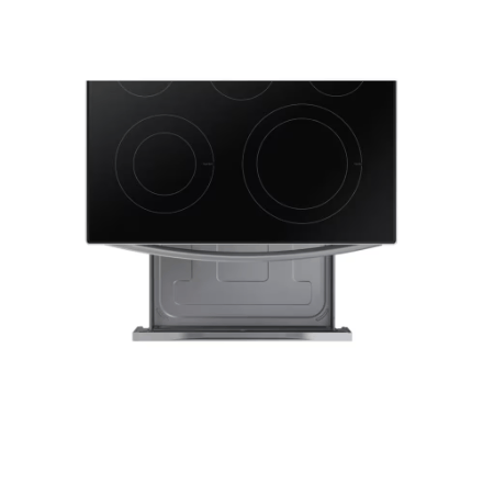The Home Delight Samsung Electric Range with Convection Oven and Air Fry in Fingerprint Resistant Stainless Steel