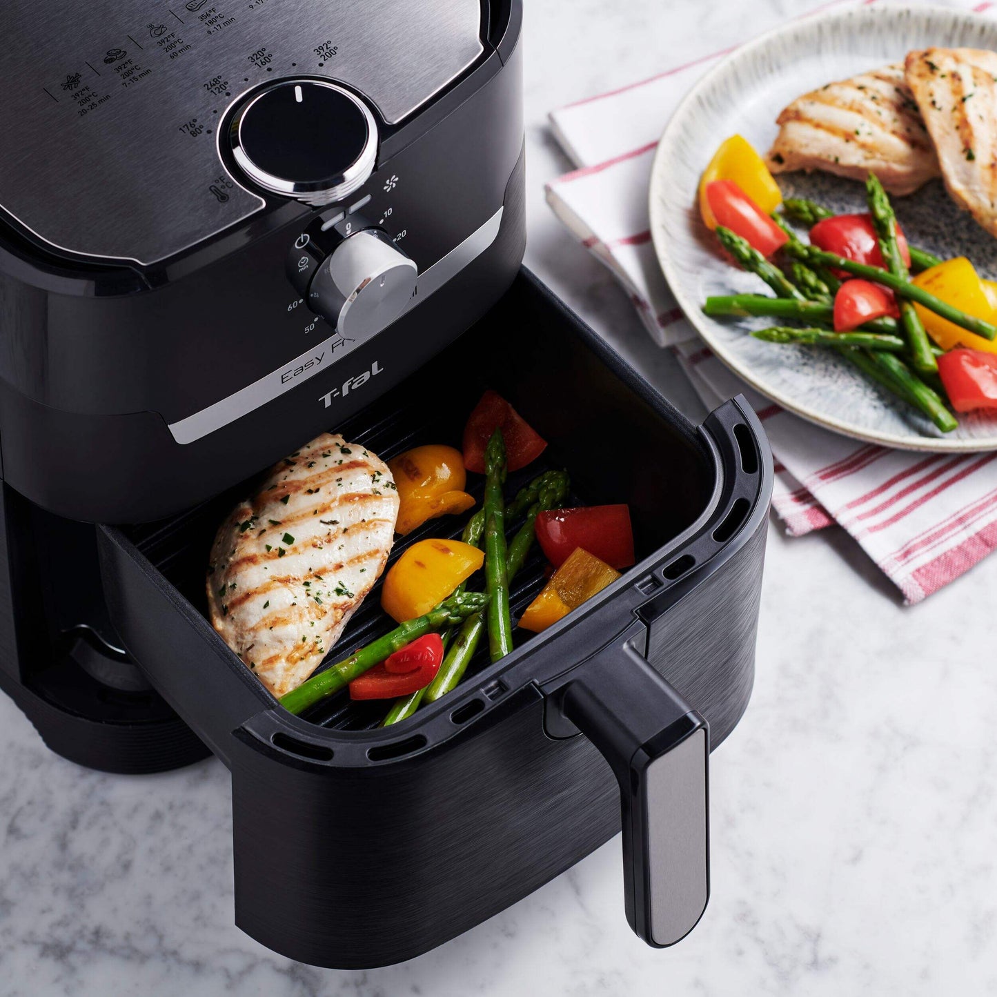 The Home Delight T-Fal Easy Fry & Grill Precision 2-in-1 Air Fryer for Grilling & Frying, 4.4-qt