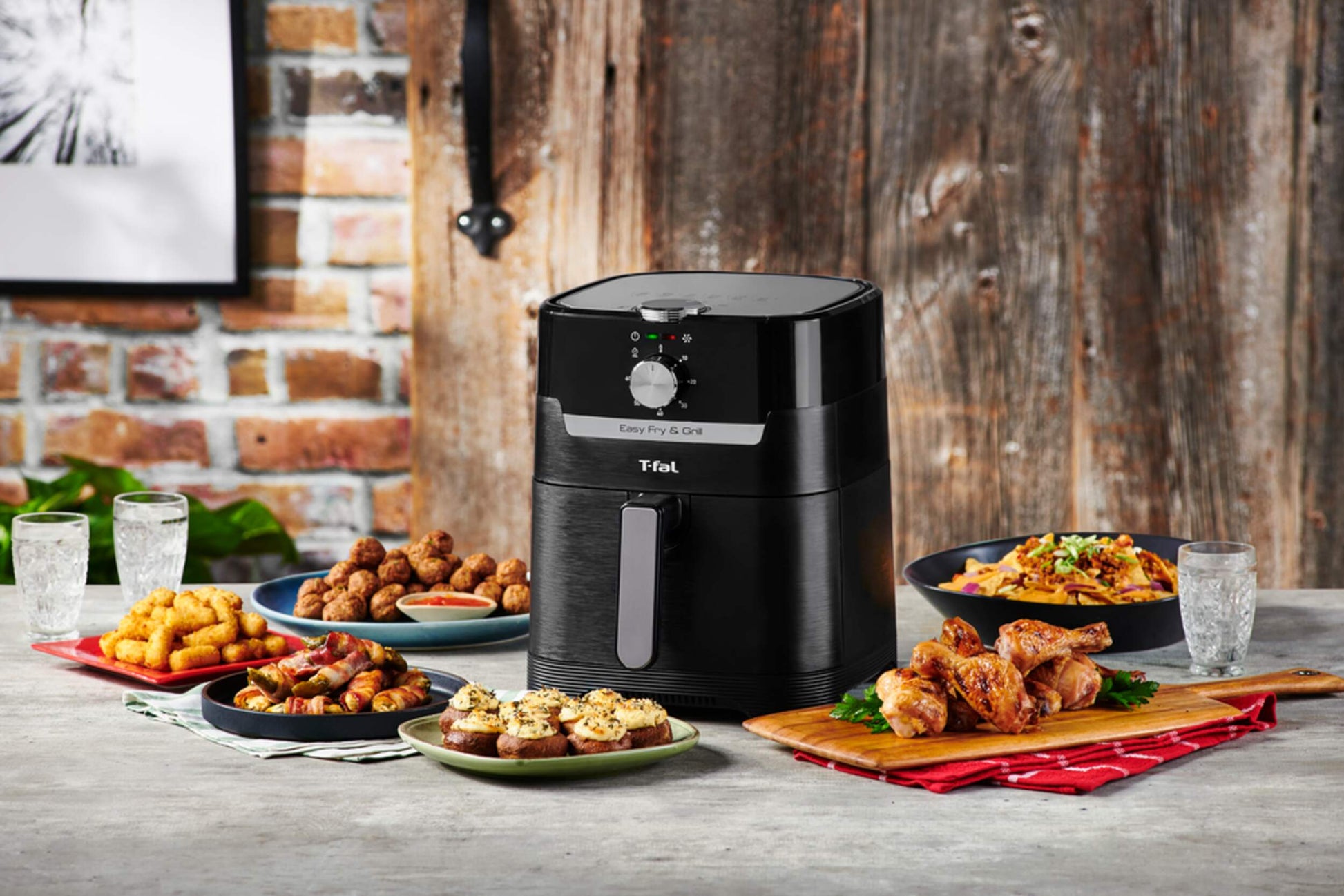 The Home Delight T-Fal Easy Fry & Grill Precision 2-in-1 Air Fryer for Grilling & Frying, 4.4-qt