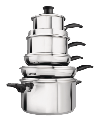 The Home Delight T-fal Stainless Steel Cookware Set, Non-Stick, Dishwasher & Oven Safe, 10-pc